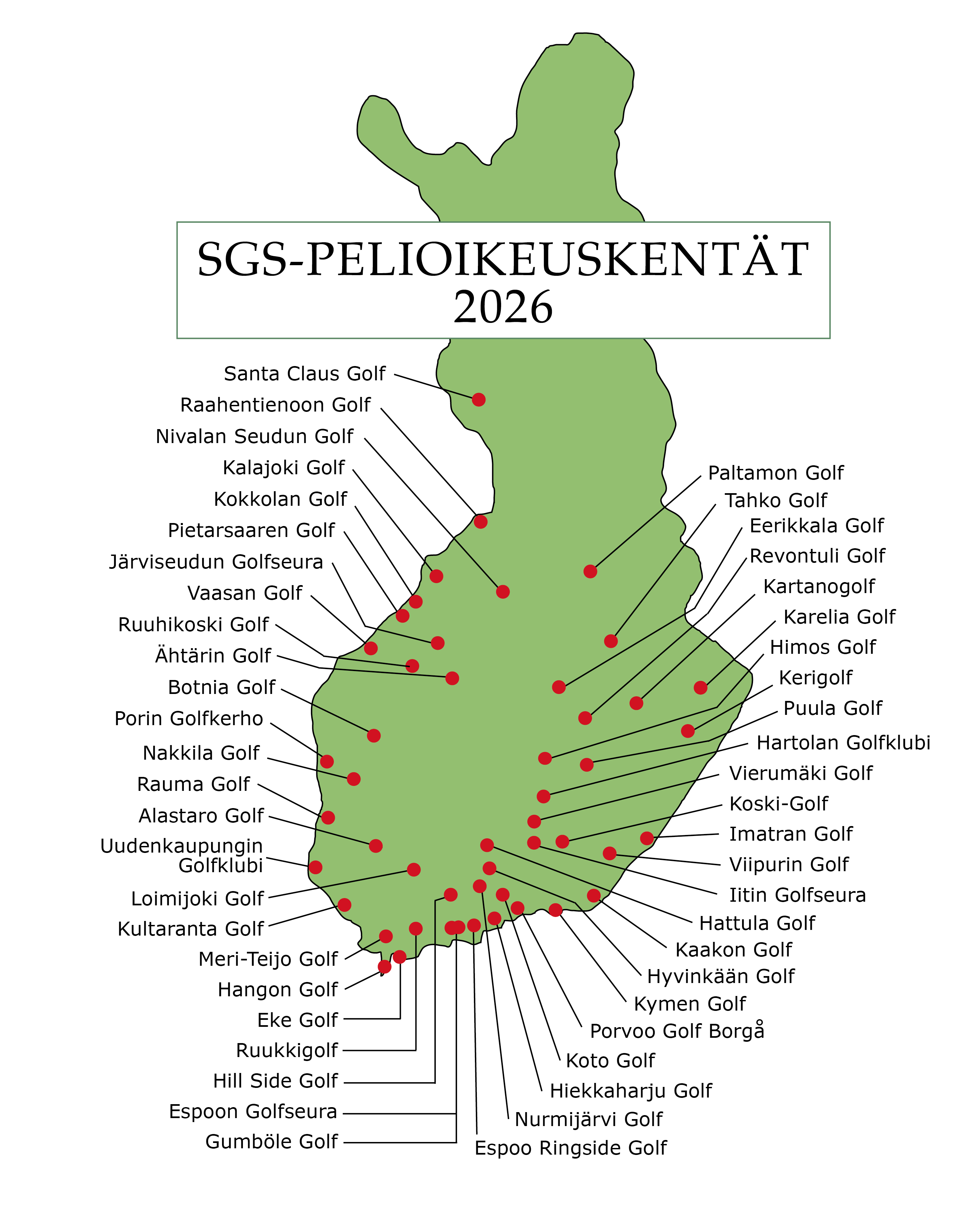 SGS-Pelioikeuskentät 2026 kartta
